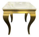 Luxury Gold Frame Lamp Table with White Marble Effect Top