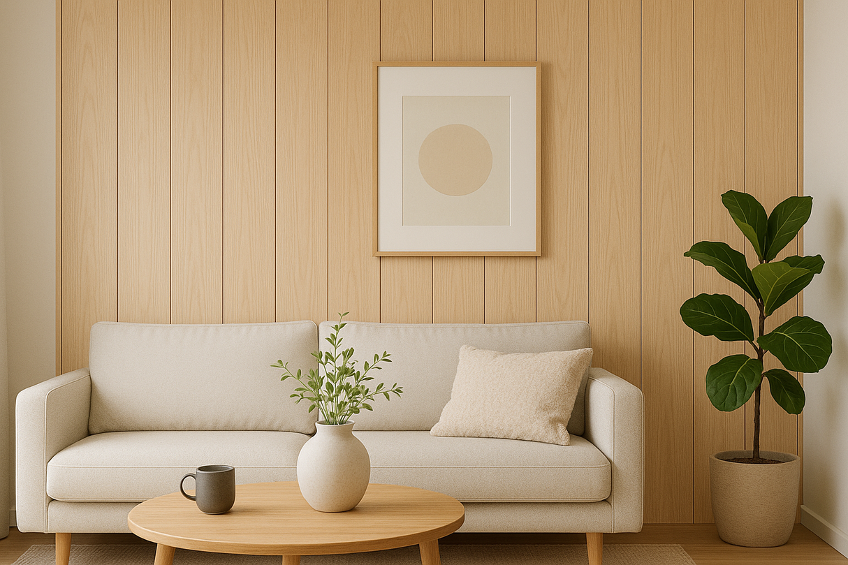 WPC Wall Panels - Wood Effect Flat Wall Panels - 235cm x 40cm (5 pack)