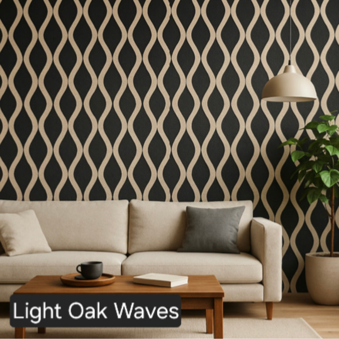 Light Oak Waves Premium Acoustic Wall Panel