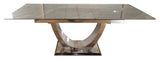 Luxury Grey Ceramic Extending Dining Table 1.6m to 2m with Chrome Pedestal Base