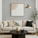 Acoustic Slatted Wall Panels - Luxe Finish - 240cm x 60cm (4 pack) - White Marble