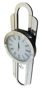Mirrored Art Deco Pendulum Wall Clock with Roman Numeral Dial