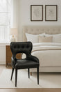 Modern Black PU Upholstered Dining Chair with Black Legs
