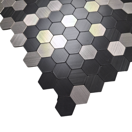 Self Adhesive 3D Mosaic Wall Tiles - Mini Hexagon - 30cm x 30cm (10 pack)