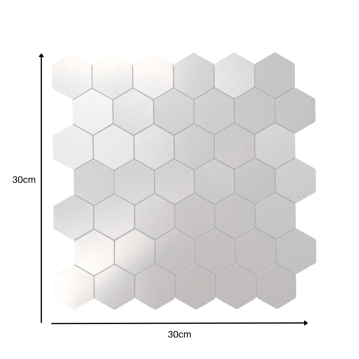 Self Adhesive 3D Mosaic Wall Tiles - Hexagon - 30cm x 30cm (10 pack)