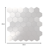 Self Adhesive 3D Mosaic Wall Tiles - Hexagon - 30cm x 30cm (10 pack)