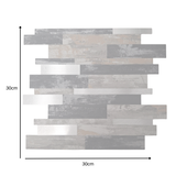 Self Adhesive 3D Mosaic Wall Tiles - Slate - 30cm x 30cm (10 pack)