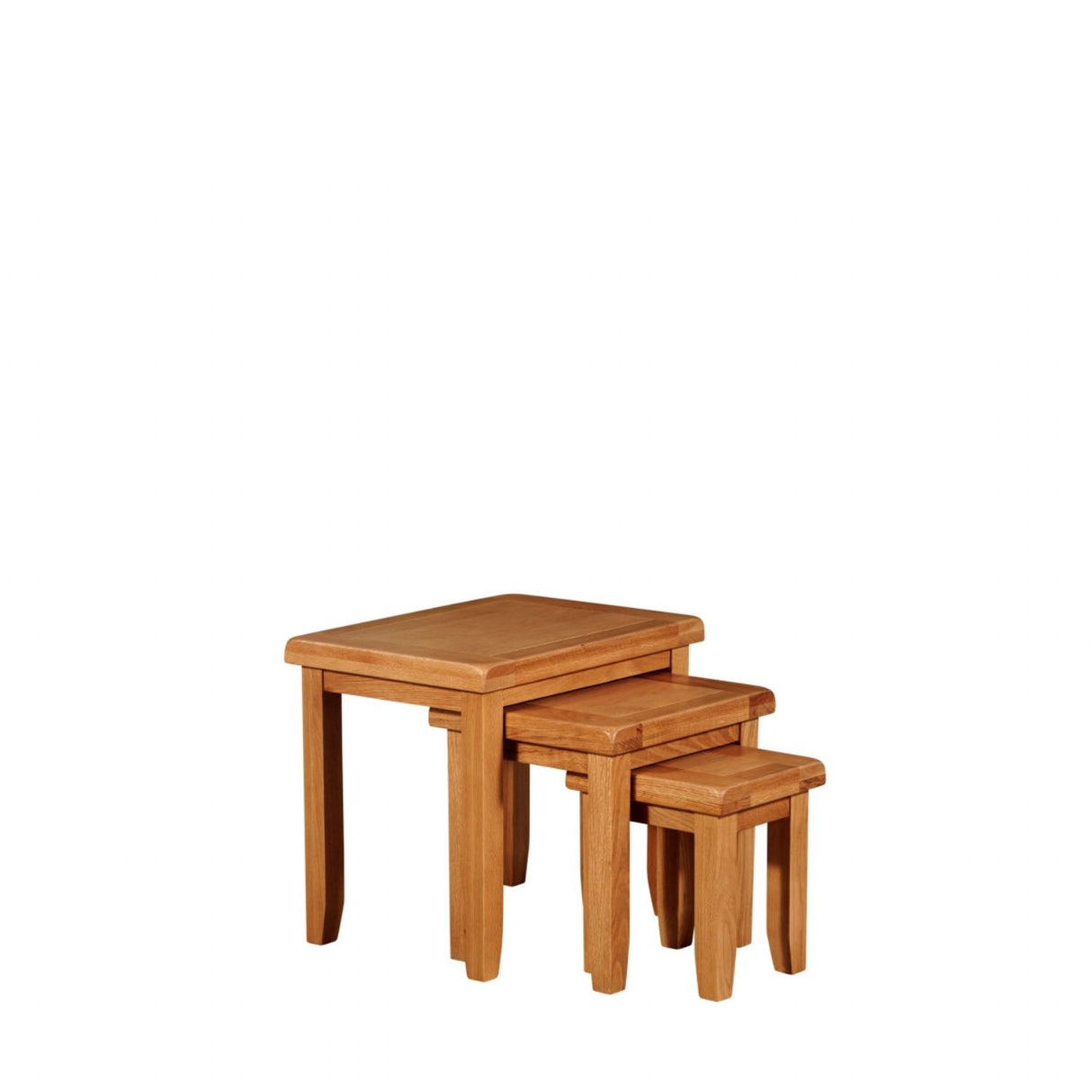 Natural Oak Compact Living Room Nest of 3 Tables