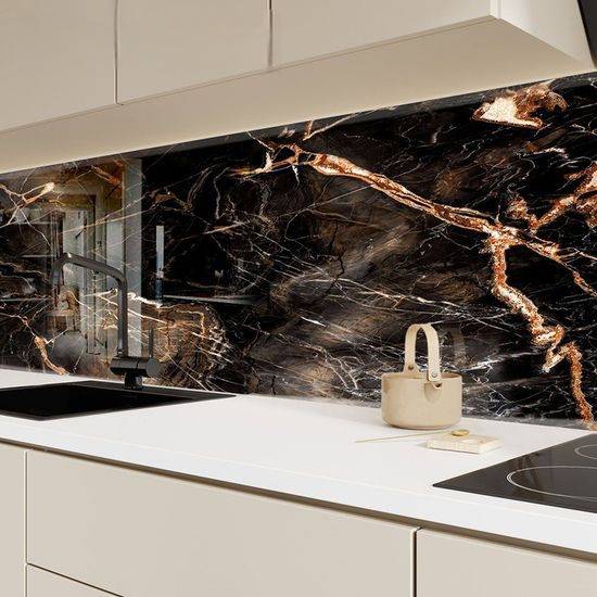 Gold and Black Marble Decorative PVC Wall Panel 90 x 240cm
