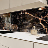 Gold and Black Marble Decorative PVC Wall Panel 90 x 240cm