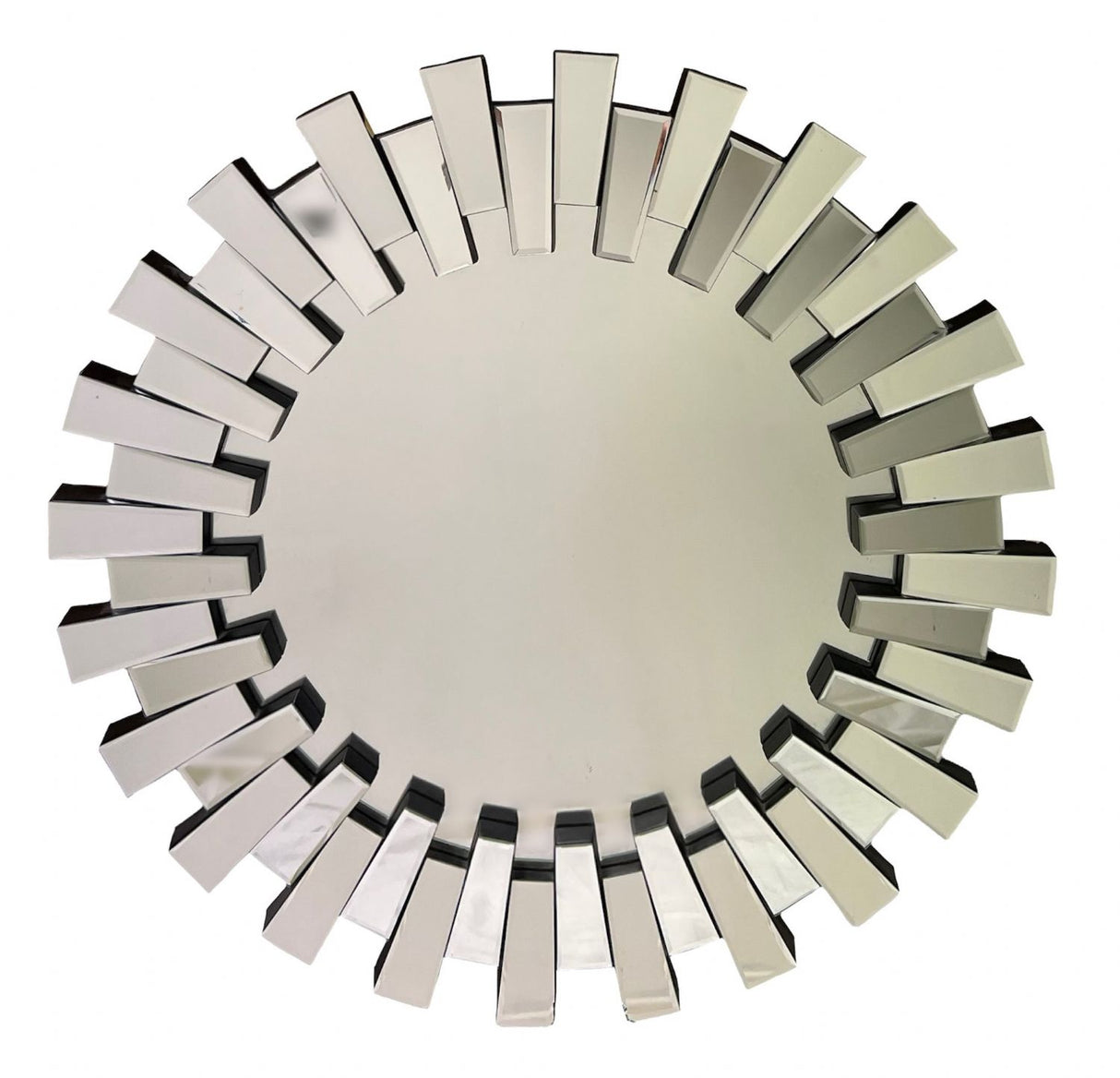 Modern Silver Sunburst Round Decorative Wall Mirror 80cm