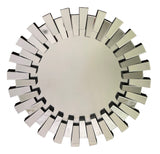 Modern Silver Sunburst Round Decorative Wall Mirror 80cm