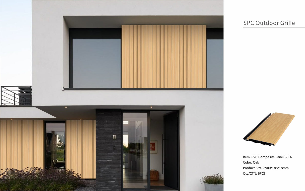 Oak Composite Slat Outdoor Panel 290cm