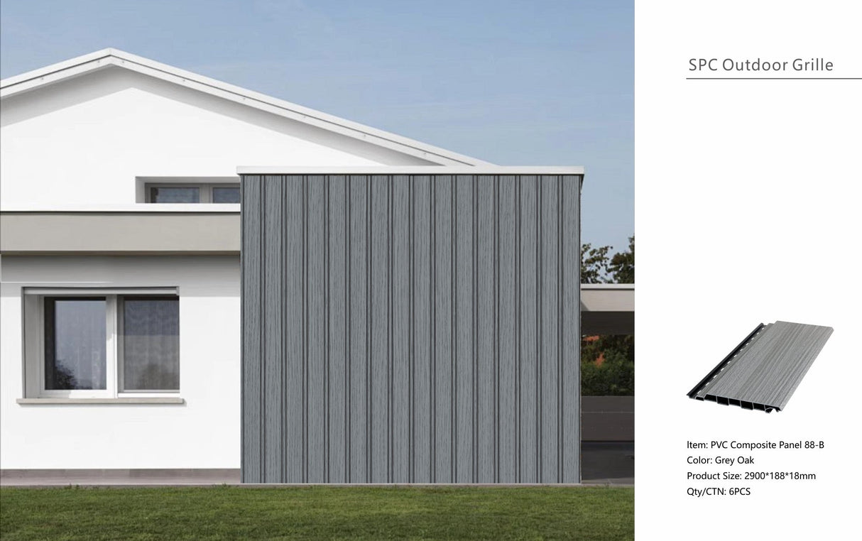 Grey Oak Composite Slat Outdoor Panel 290cm