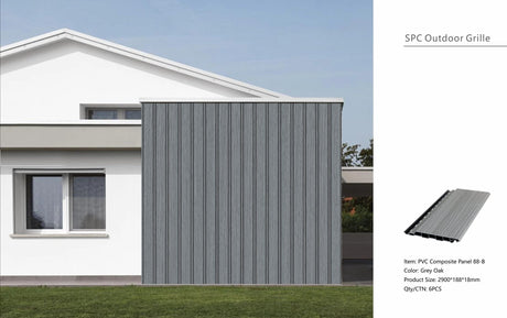 Grey Oak Composite Slat Outdoor Panel 290cm