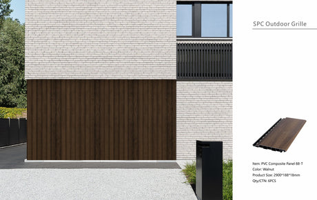 Walnut Composite Slat Outdoor Panel 290cm