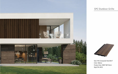 Walnut Composite Slat Outdoor Panel 290cm
