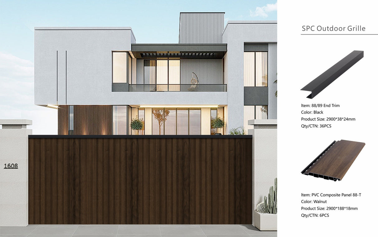 Walnut Composite Slat Outdoor Panel 290cm