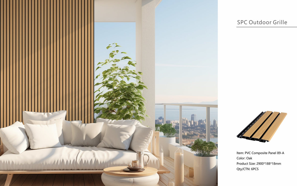 Oak Composite Slat Outdoor Panel 290cm