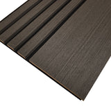 Multi Width Acoustic Wood Veneer Wall Panels - 3-sided - 240cm x 30cm (2 pack) - Black Oak