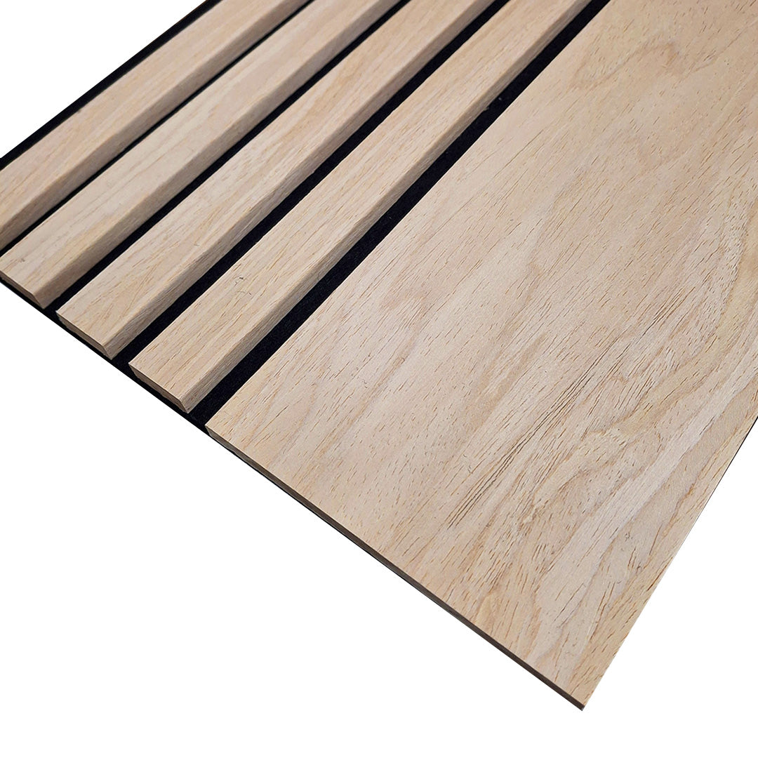 Multi Width Acoustic Wood Veneer Wall Panels - 3-sided - 240cm x 30cm (2 pack)