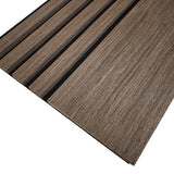Multi Width Acoustic Wood Veneer Wall Panels - 3-sided - 240cm x 30cm (2 pack) - Smoked Oak