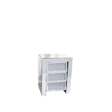 Mirrored Silver Crystal Effect 3 Drawer Bedside Cabinet