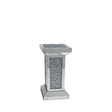 Mirrored Crushed Crystal Pedestal Display Stand with Square Top