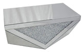 Modern Mirrored Coffee Table with Crushed Diamond Inlay Panel