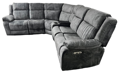 Rose Charcoal Electric Recliner Corner Sofa