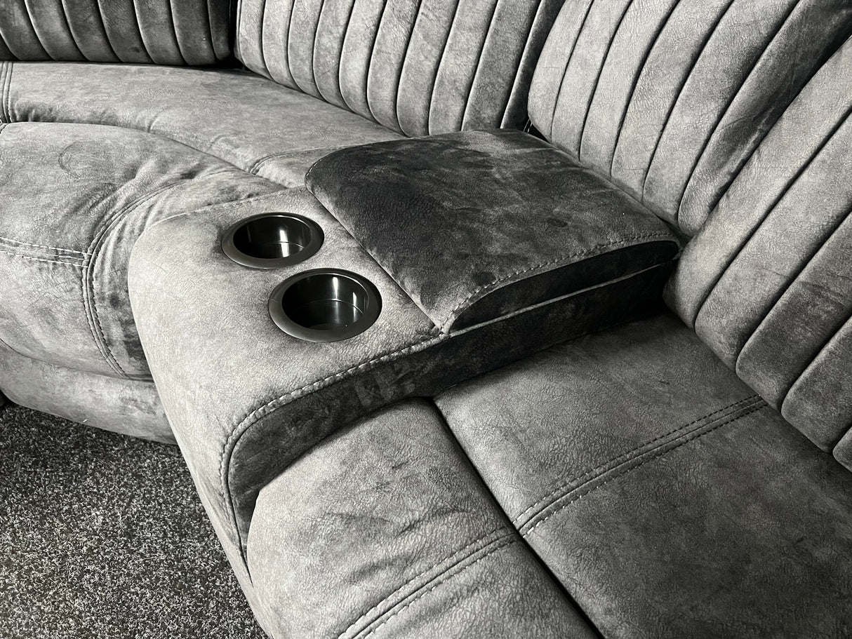 Rose Charcoal Electric Recliner Corner Sofa