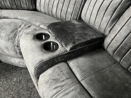 Rose Charcoal Electric Recliner Corner Sofa