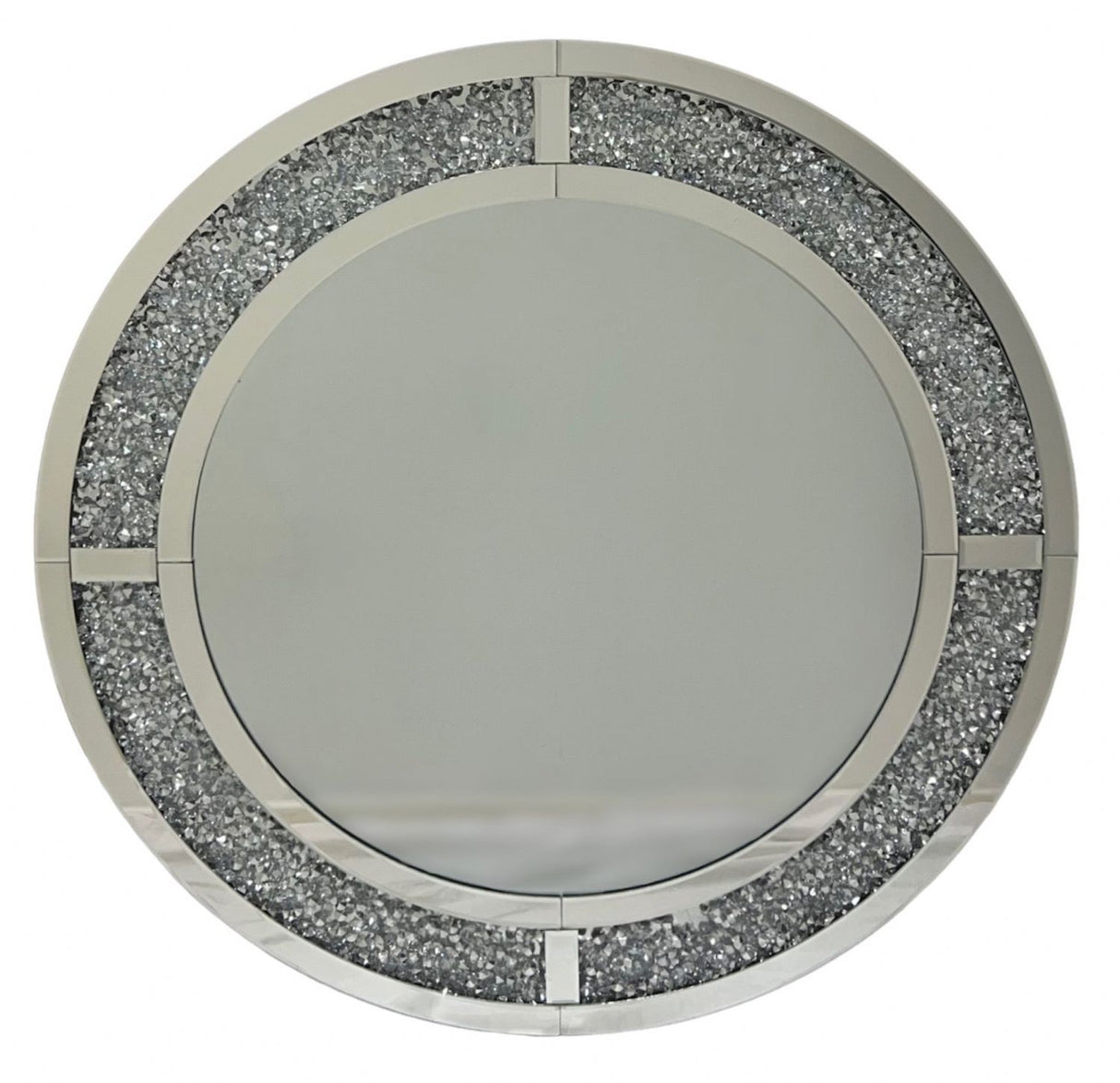 Luxury Round Crushed Diamond Decorative Wall Mirror