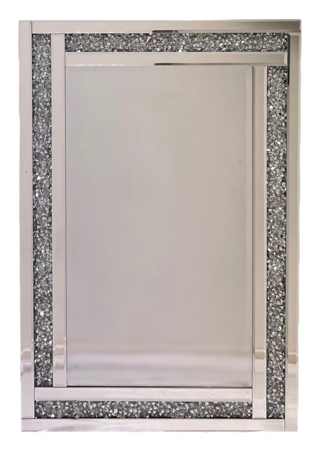 Luxury Rectangular Decorative Wall Mirror with Thin Crushed Diamond Border