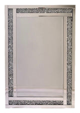 Luxury Rectangular Decorative Wall Mirror with Thin Crushed Diamond Border