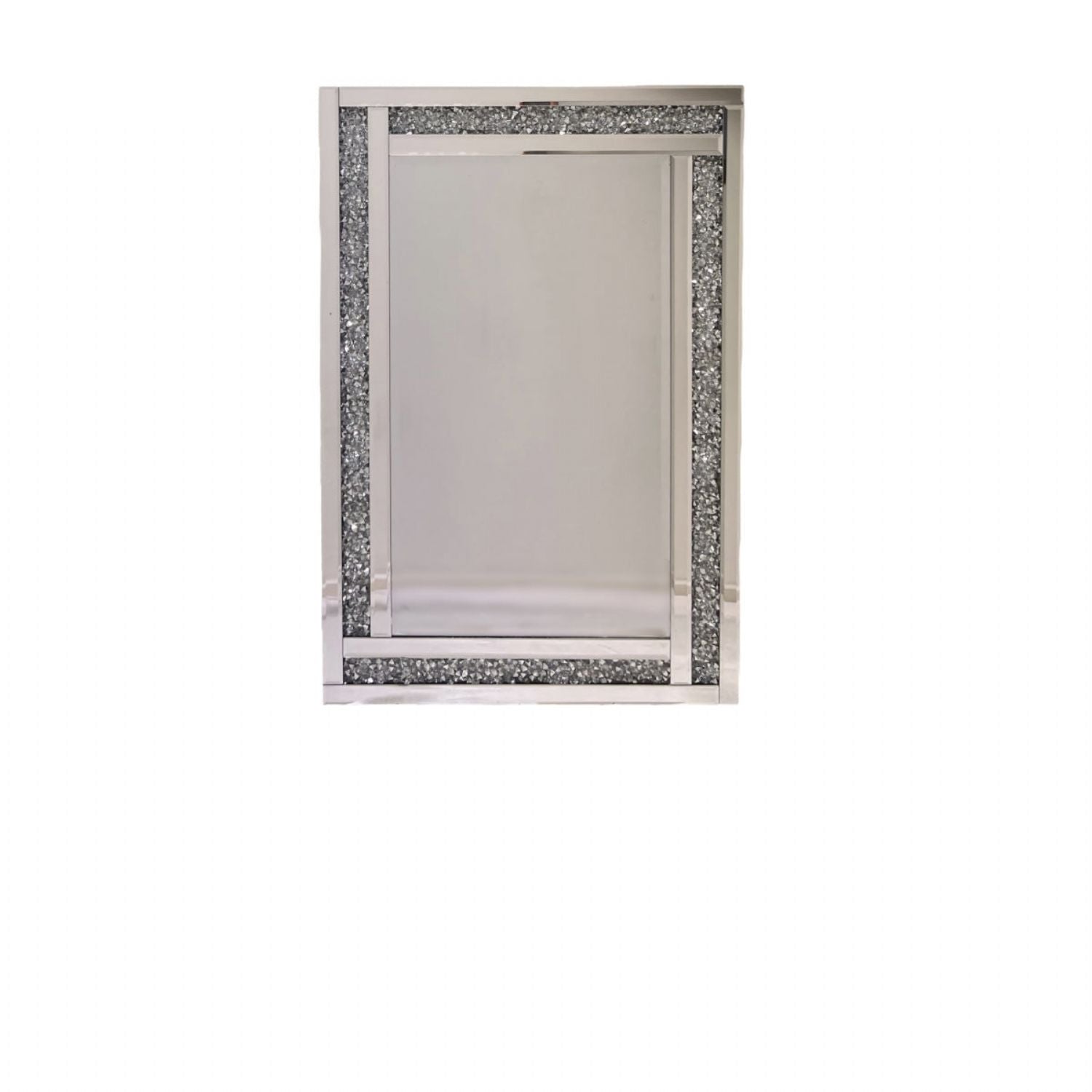 Luxury Rectangular Decorative Wall Mirror with Thin Crushed Diamond Border