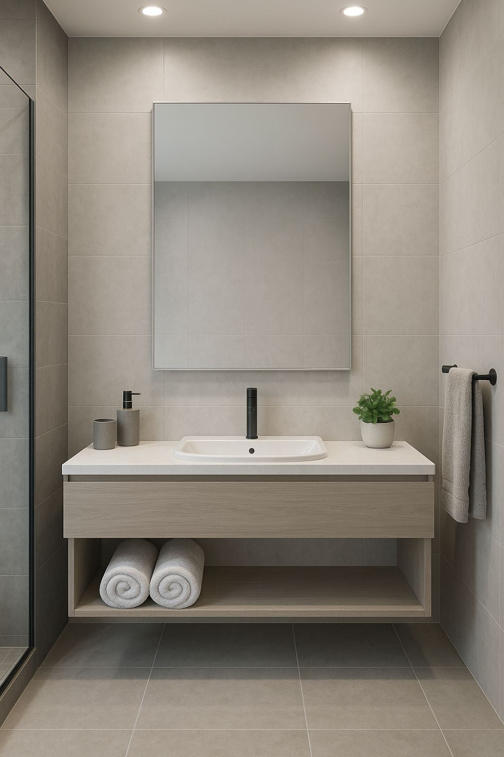 Minimalist Aluminium Frame Rectangular Wall Mirror 80 x 160cm