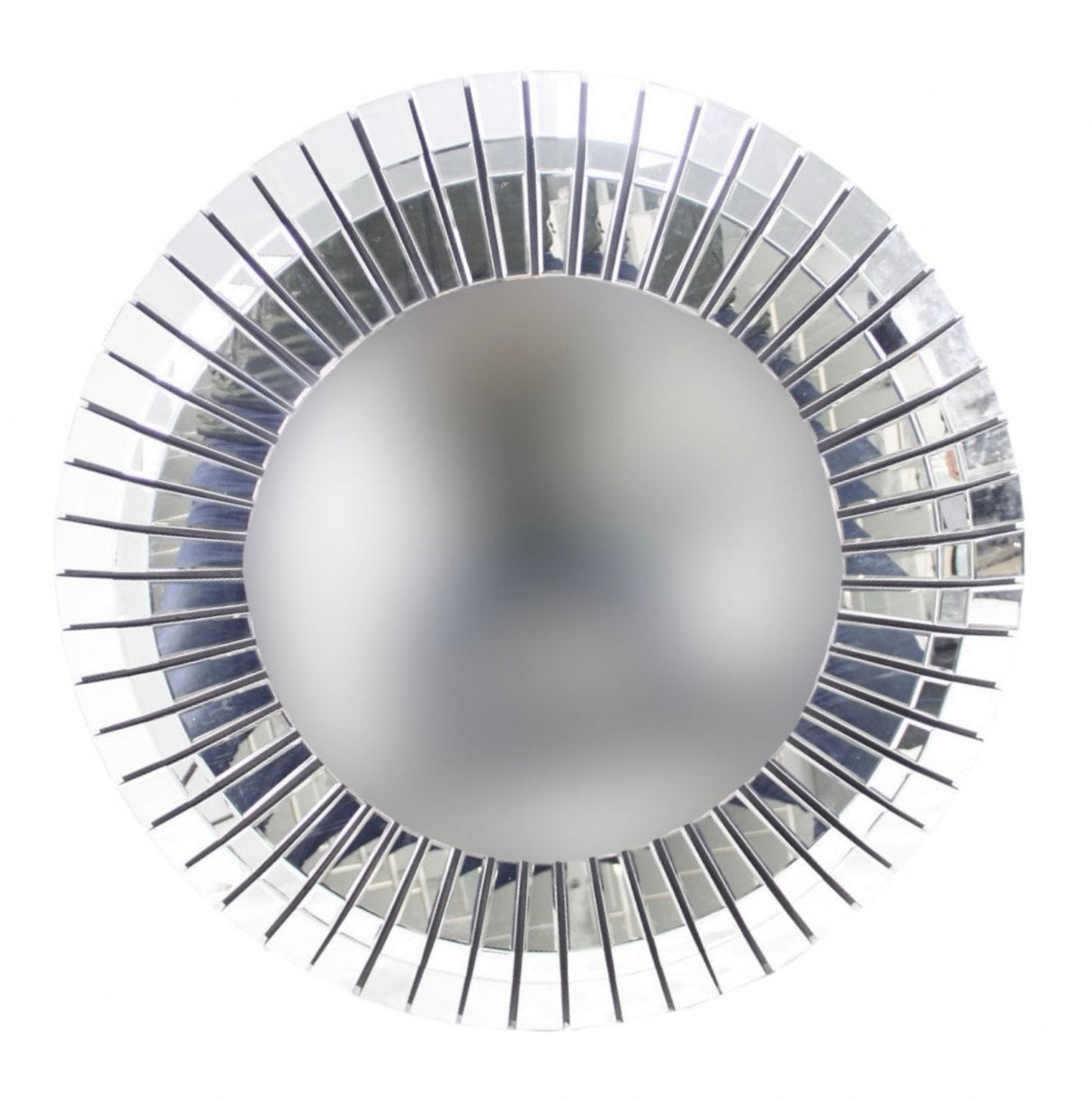 Luxury Round Decorative Wall Mirror with Partitioned Mirrored Border