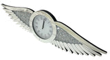 Luxury Mirrored Wing Decorative Wall Clock with Crushed Diamond