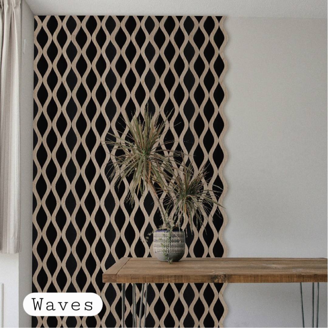 Light Oak Waves Premium Acoustic Wall Panel 60 x 240cm