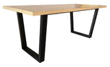 Industrial Oak Effect Dining Table with Black Metal Legs