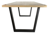 Industrial Large Oak Effect 180cm Rectangular Dining Table with Black Metal Legs