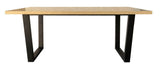 Industrial Large Oak Effect 180cm Rectangular Dining Table with Black Metal Legs