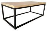 Industrial Oak Effect Coffee Table with Black Metal Frame