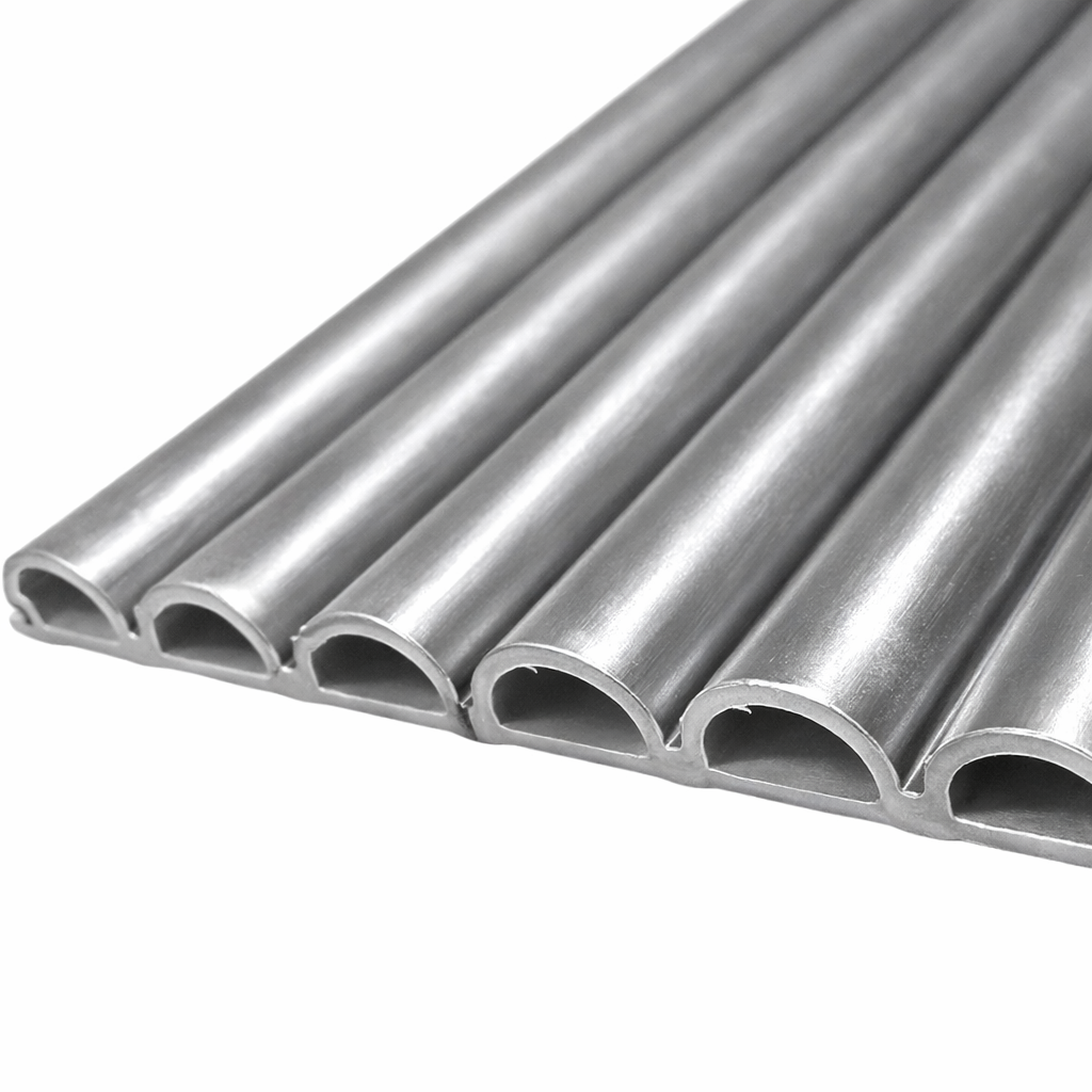 WPC Wall Panels - Fluted Wall Panels - 235cm x 16cm (15 pack) - Metallic Silver