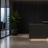 Single Faced Acoustic Standard Slat Wall Panels - 1 sided Wood Veneer - 240cm x 60cm (2 pcs) - Black Oak