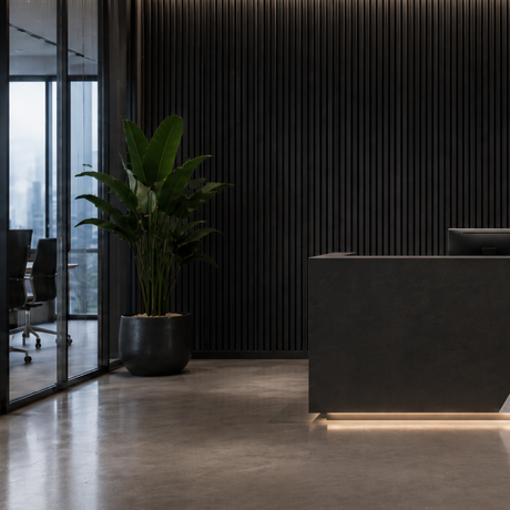 Single Faced Acoustic Standard Slat Wall Panels - 1 sided Wood Veneer - 240cm x 60cm (2 pcs) - Black Oak