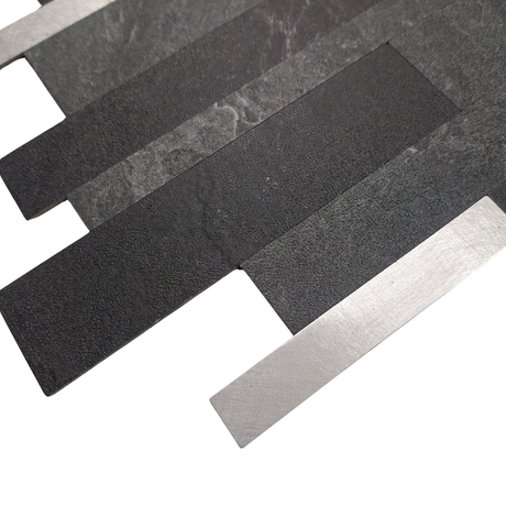 Self Adhesive 3D Mosaic Wall Tiles - Slate - 30cm x 30cm (10 pack)