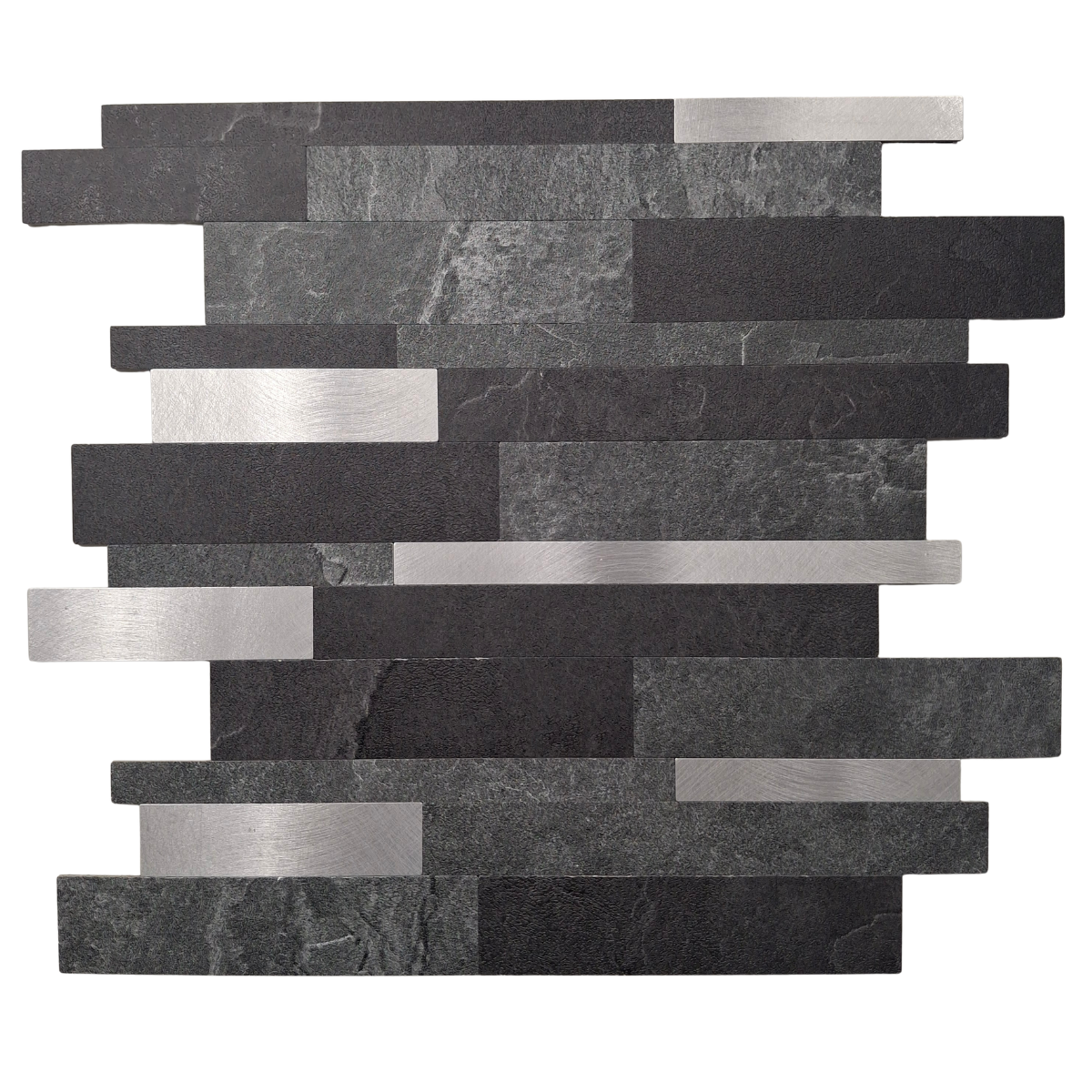 Self Adhesive 3D Mosaic Wall Tiles - Slate - 30cm x 30cm (10 pack)