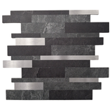 Self Adhesive 3D Mosaic Wall Tiles - Slate - 30cm x 30cm (10 pack)